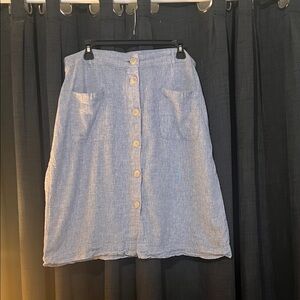 Cato Light Blue A-Line Skirt with Buttons